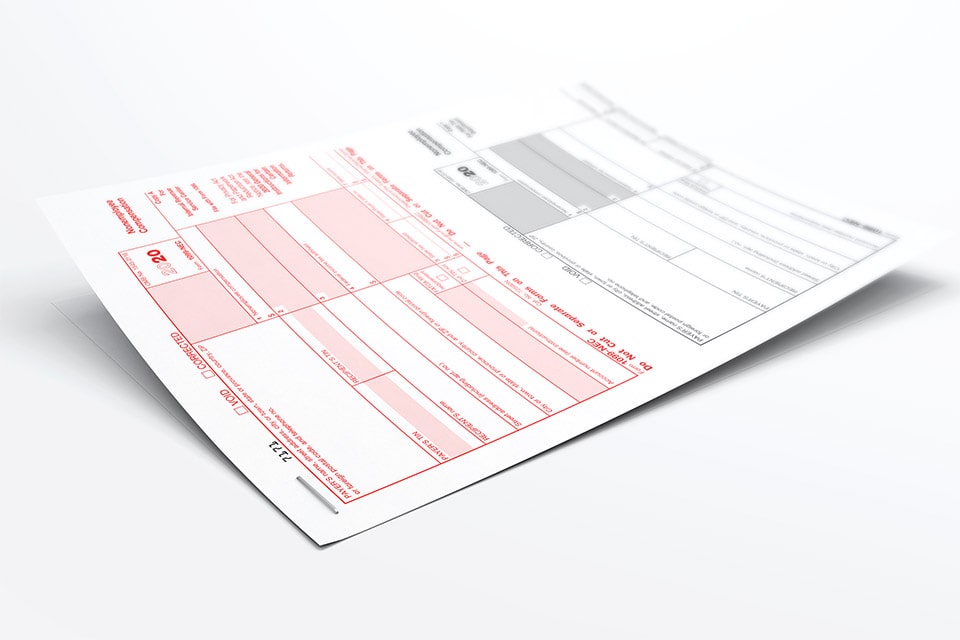 seven unnumbered boxes on the left side of the 1099 form